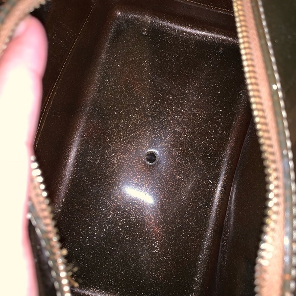 Gold Glitter Sparkle Y2K Jelly Cosmetic Bag Top Handle Style Purse Bag - Picture 5 of 7